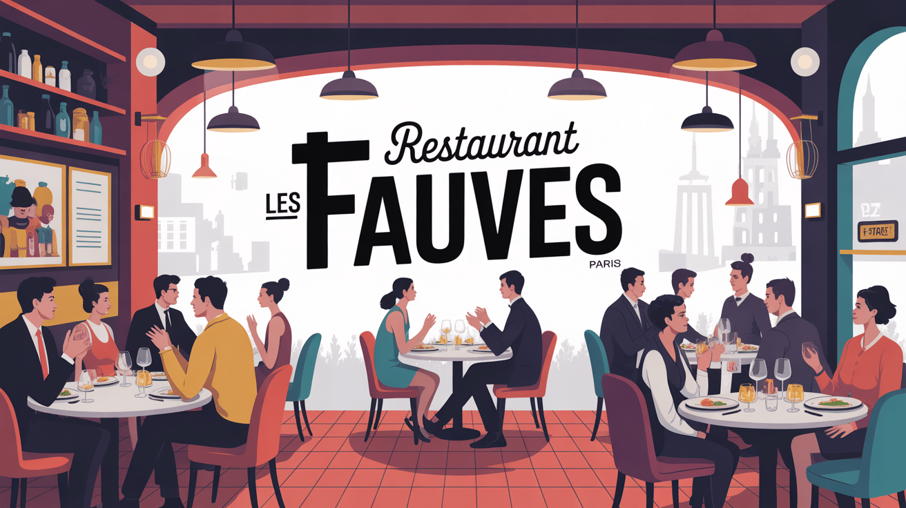 Illustration salle moderne les fauves restaurant Paris