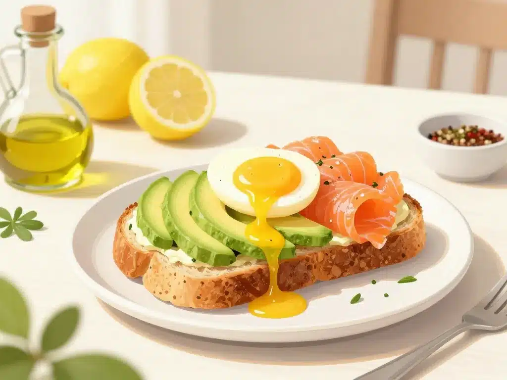 Toast saumon avocat oeuf pain artisanal ingrédients clés