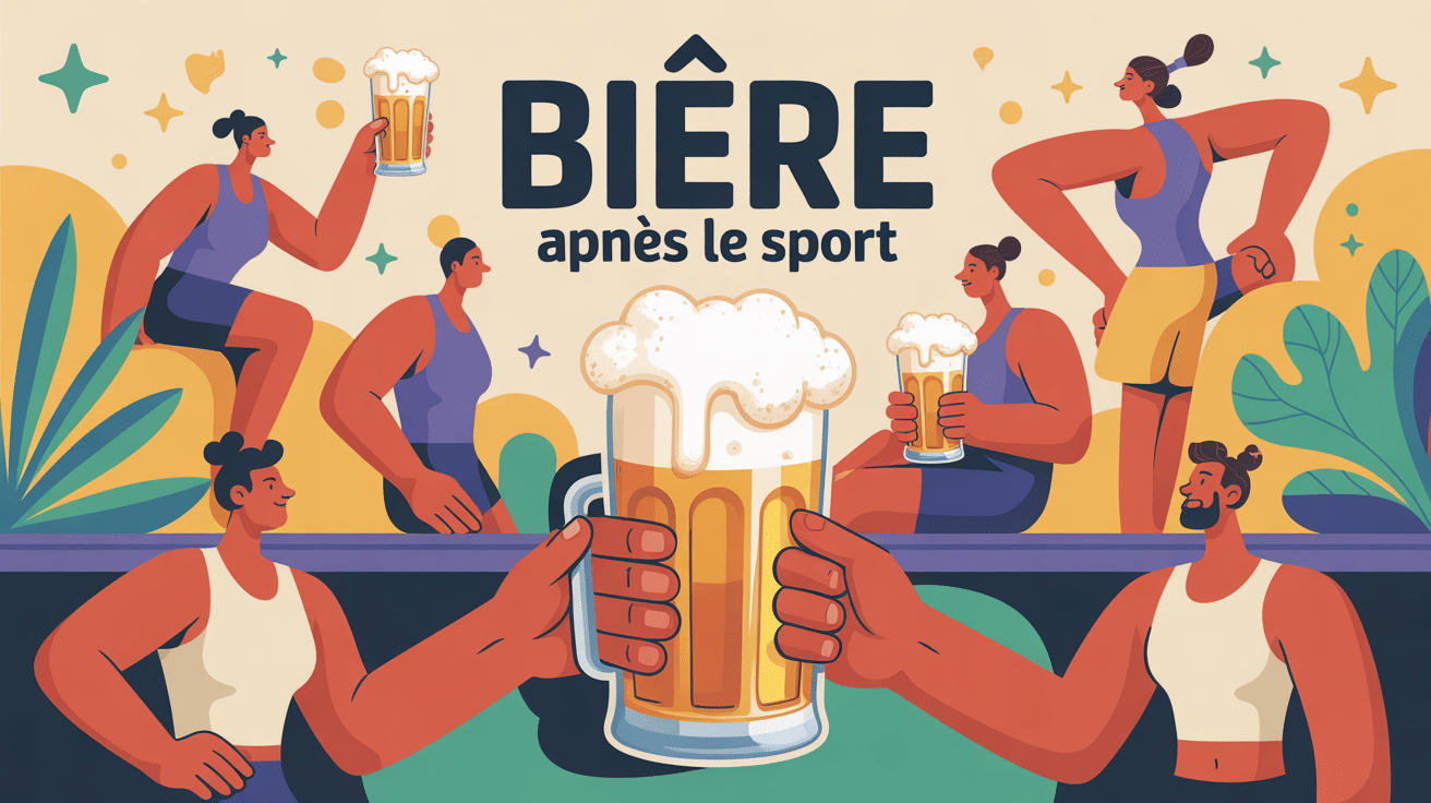 boire une biere apres le sport illustration ambiance conviviale