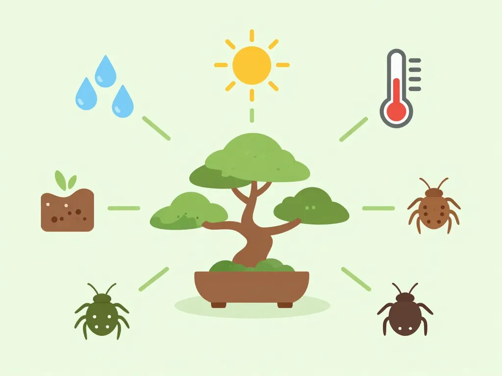 causes bonsai perd ses feuilles schéma visuel