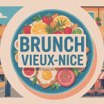 illustration brunch vieux nice ruelles et assiette méditerranéenne