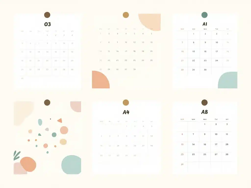 diagramme visuel formats calendrier familial à imprimer