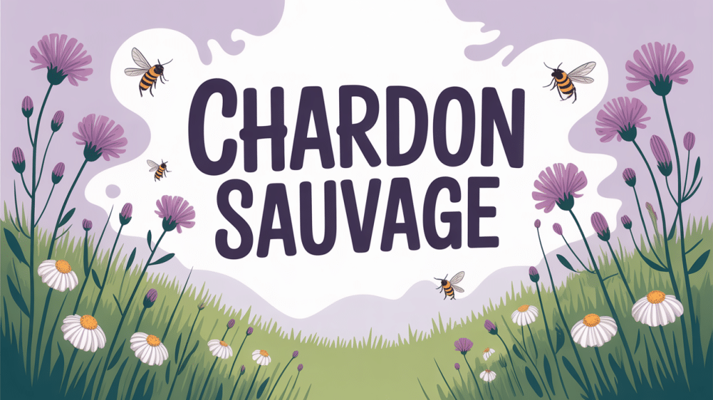 chardon sauvage dans la nature, champ, fleurs et pollinisateurs