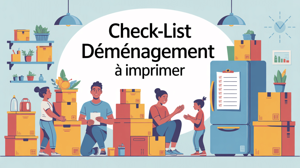 illustration check-list déménagement à imprimer famille organisée