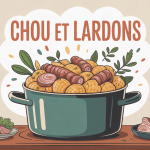 illustration chou et lardons plat familial français