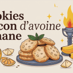 illustration cookies flocon d avoine banane ambiance cosy