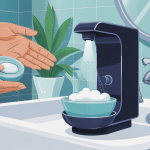 distributeur de savon automatique illustration moderne salle de bains