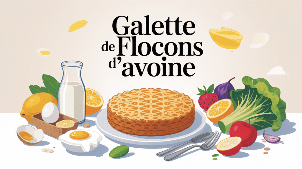 galette flocon davoine sur assiette avec ingrédients naturels
