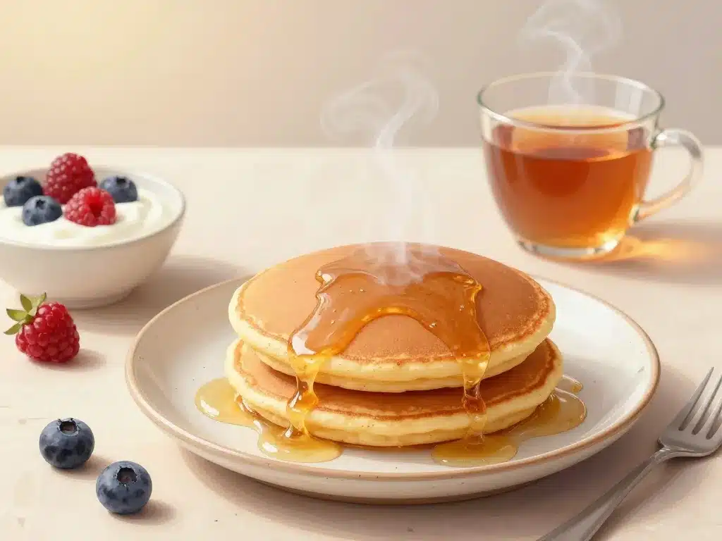 galette flocon davoine petit déjeuner avec fruits et yaourt