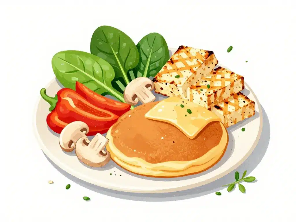 galette flocon davoine salée avec légumes et protéines