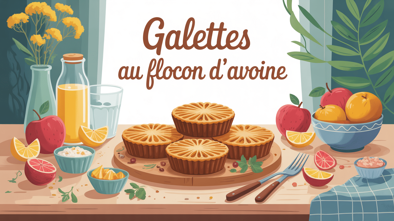 galettes au flocon d'avoine dorées sur table conviviale