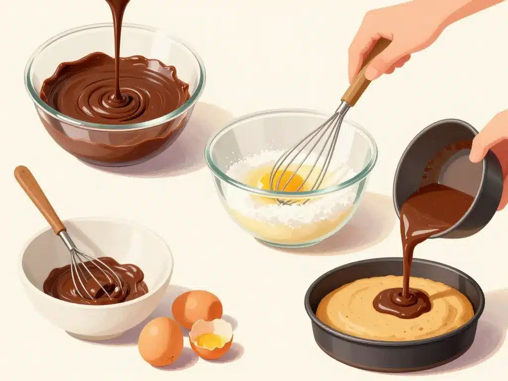 étapes clés de la recette gâteau reine de saba mercotte