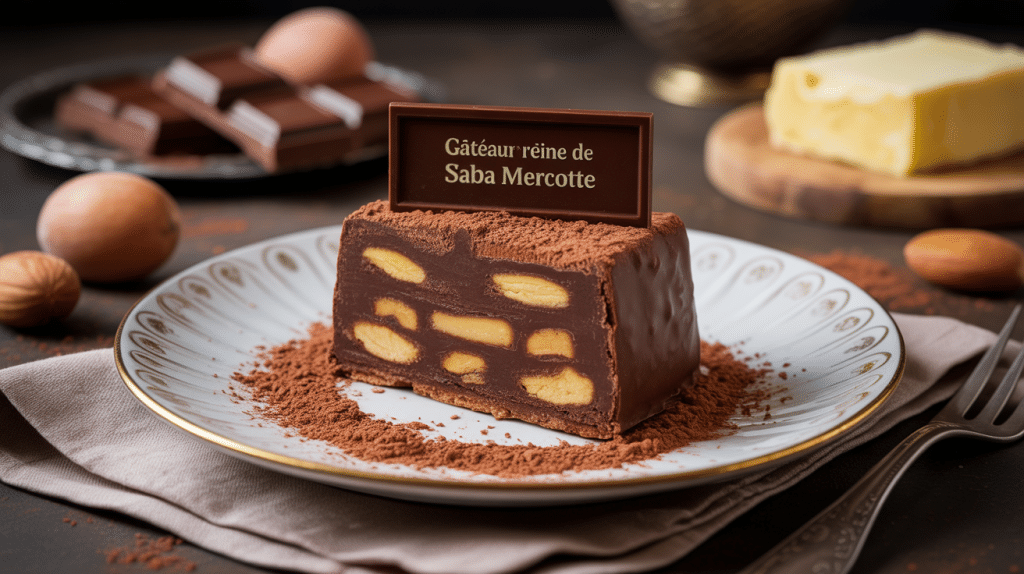 gâteau reine de saba mercotte avec chocolat amandes et cacao
