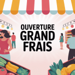 grand frais ouverture prochaine illustration magasin et fruits