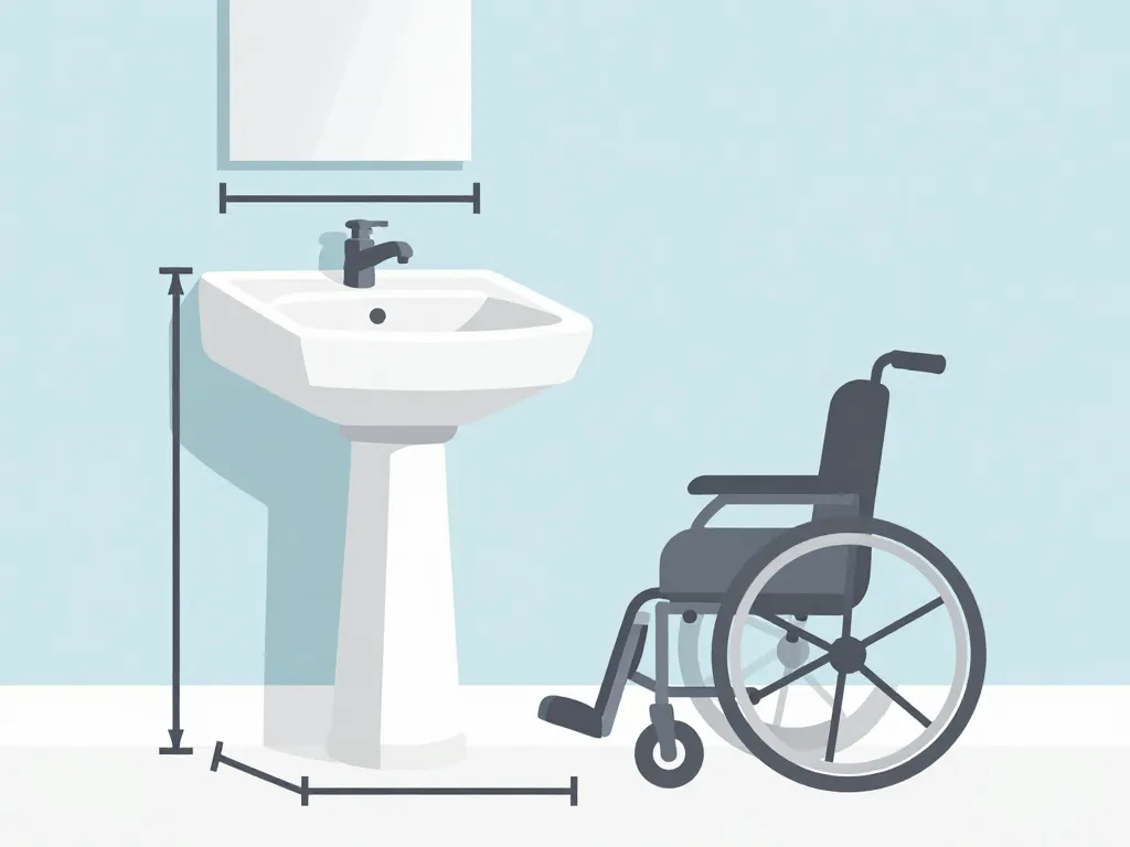 Schéma hauteur lavabo pmr et espace sous vasque