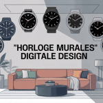 horloge murale digitale design sur mur moderne