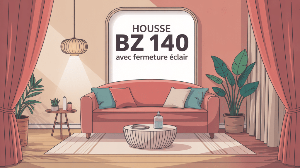 illustration housse bz 140 avec fermeture éclair salon stylisé