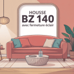 illustration housse bz 140 avec fermeture éclair salon stylisé
