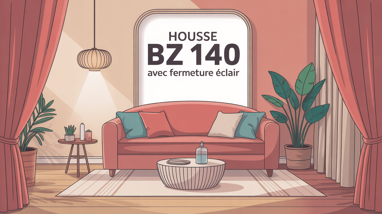 illustration housse bz 140 avec fermeture éclair salon stylisé