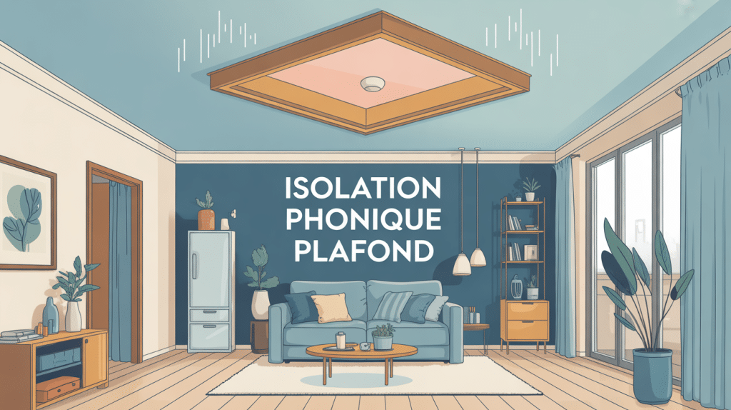 illustration isolation phonique plafond appartement moderne