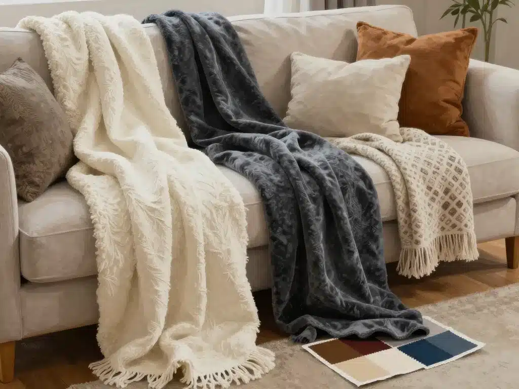 jeté de canapé grande taille matières couleurs styles