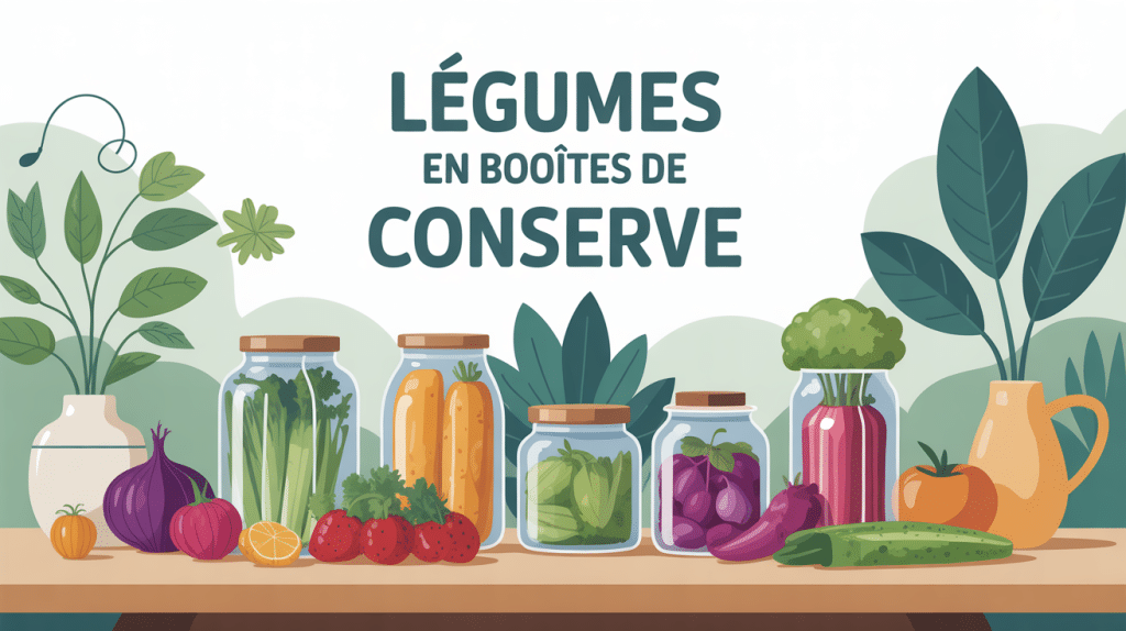 legumes en boites de conserve sur une table conviviale