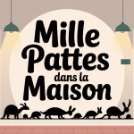 illustration mille pattes dans la maison couloir stylisé
