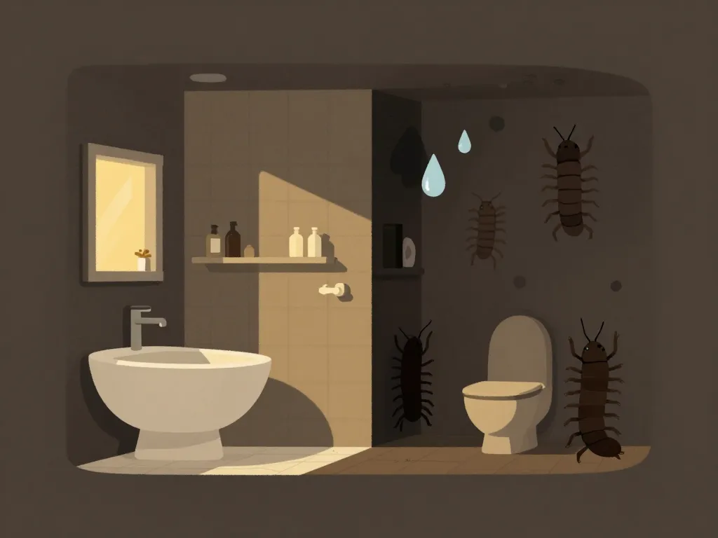 mille pattes dans la maison zones humides illustration