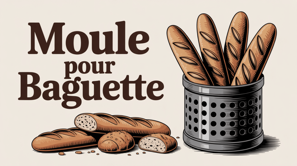 moule pour baguette avec baguettes dorées en cuisine