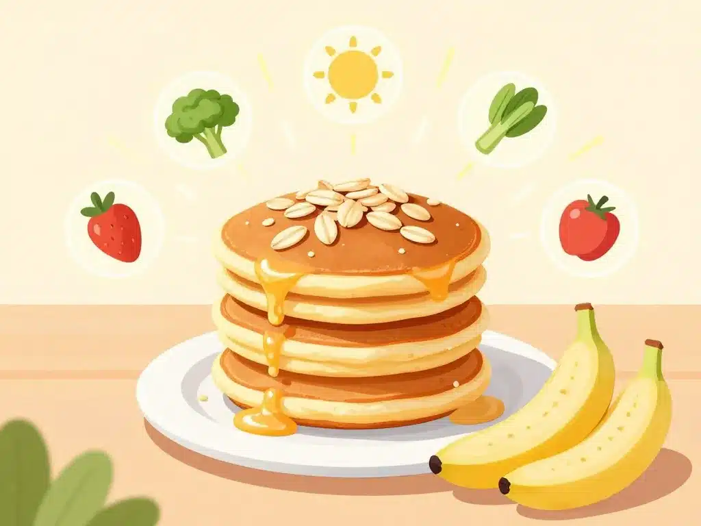 pancake flocon d avoine banane regime illustration nutritive