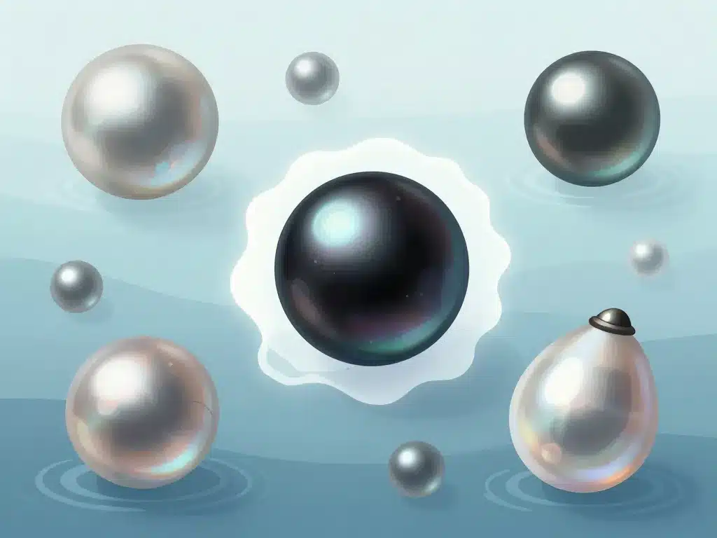 différentes perles noir authentiques et imitations