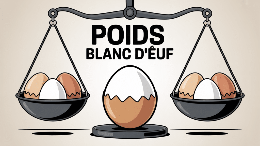 poids 1 blanc d oeuf sur balance de cuisine