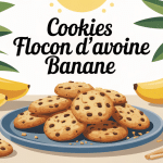 Recette cookies flocon d'avoine banane, table petit-déjeuner, bananes et avoine