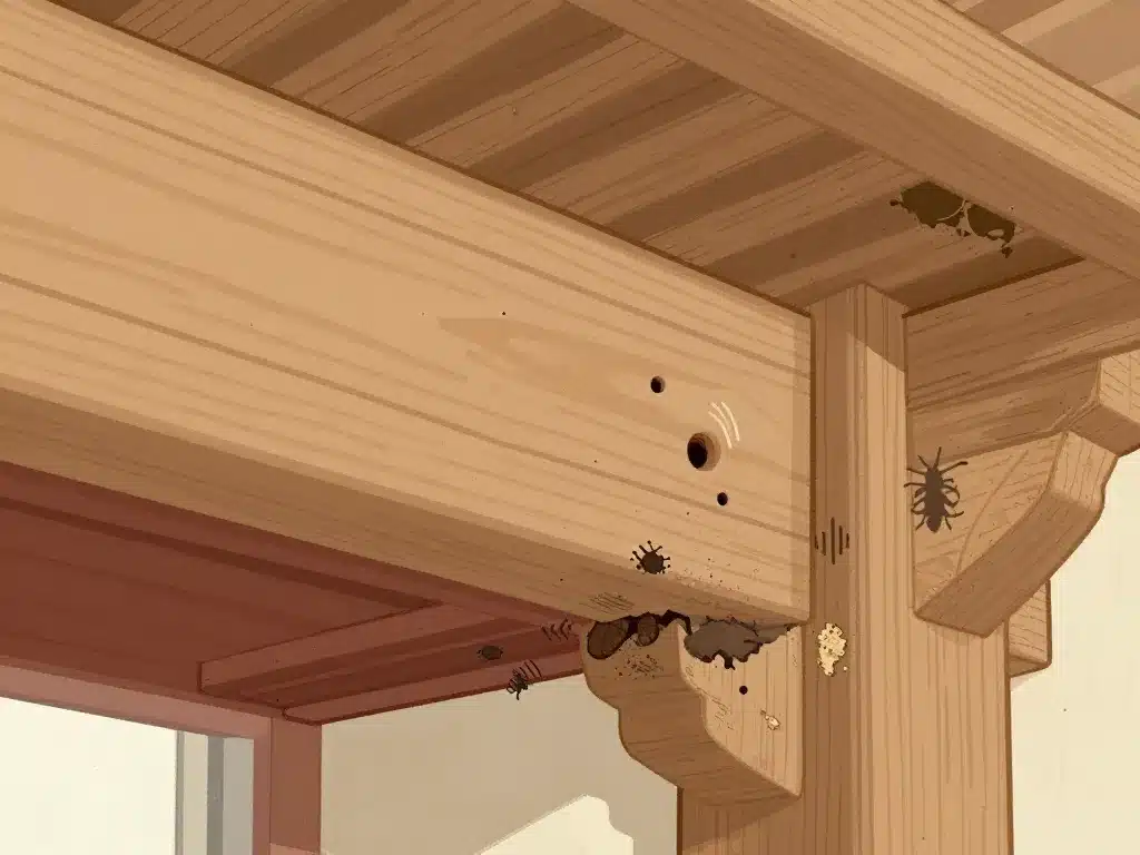 signes visuels infestation bete du bois charpente