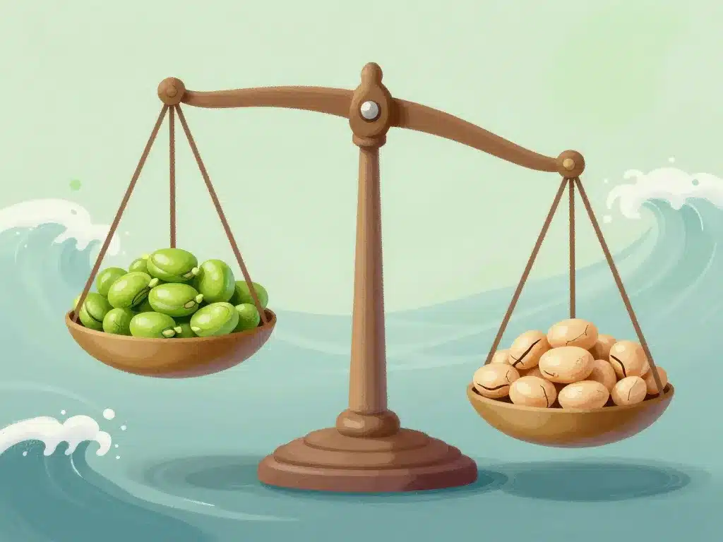 balance visuelle temps de cuisson des feves à l'eau tendre surcuites