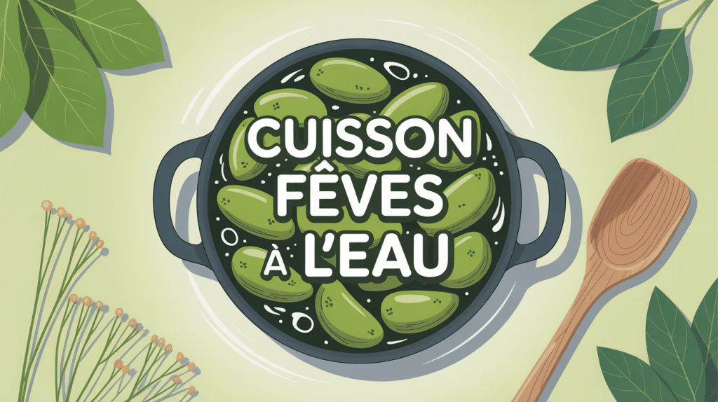 illustration cuisson des feves à l'eau casserole aromates