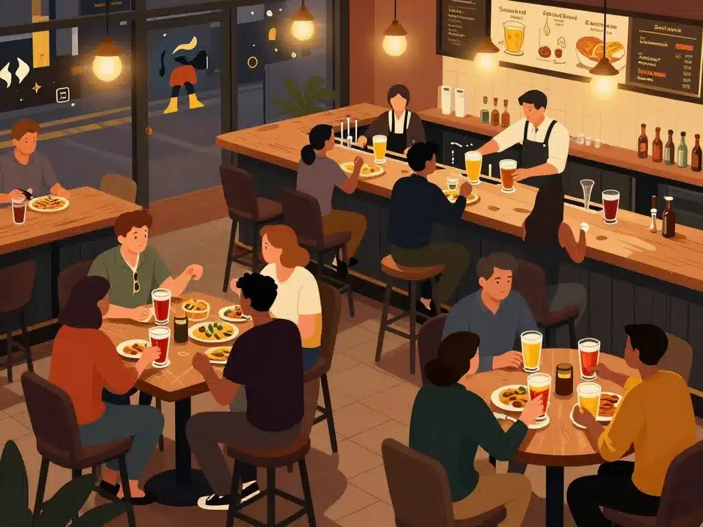 vue bar à bières b148 - the place to beer tables partage