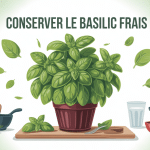 basilic conserver illustration centrale cuisine moderne