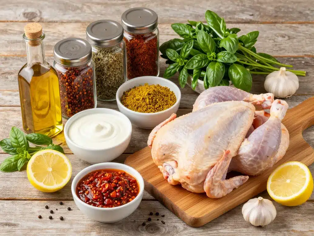 Épices herbes marinade assaisonné poulet