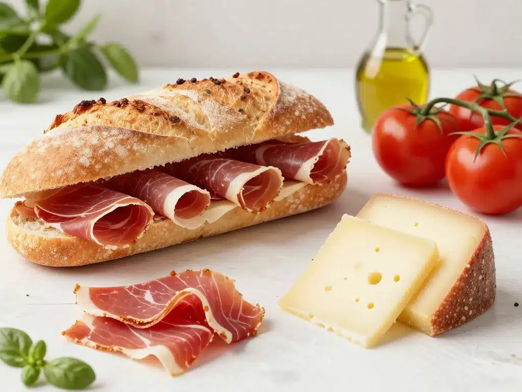 Ingrédients sandwich espagnol traditionnel