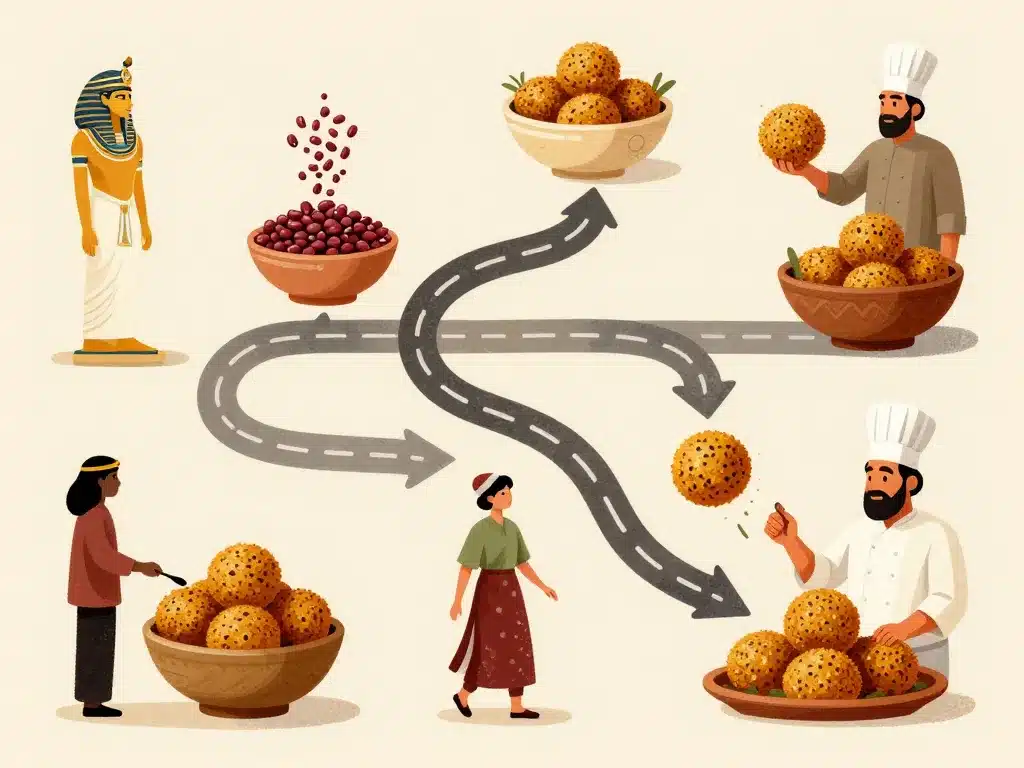 falafel origine histoire, évolution culturelle, légumineuses, Méditerranée