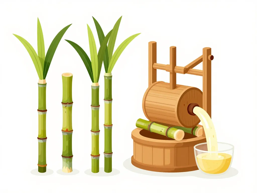 extraction jus de sucre de canne de la plante