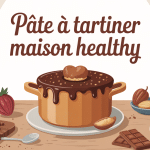 image de pâte à tartiner maison healthy sur table avec noisettes et amandes
