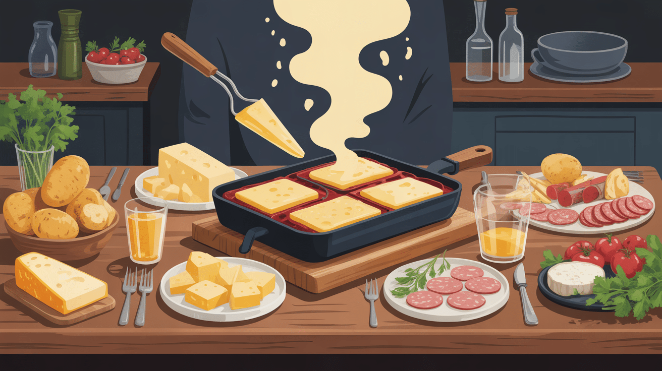 raclette combien par personne illustration tablée conviviale