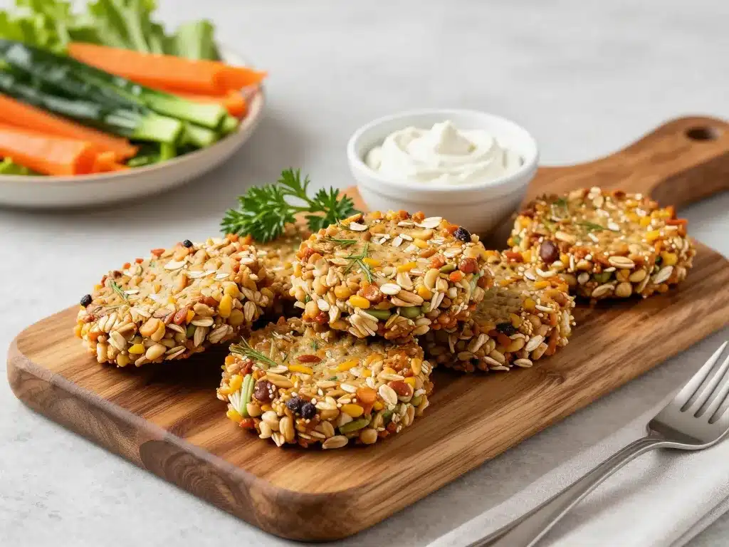 Recettes galettes flocons d'avoine salées avec légumes repas sain