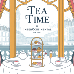 Illustration du tea time Intercontinental Paris sous verrière décorée