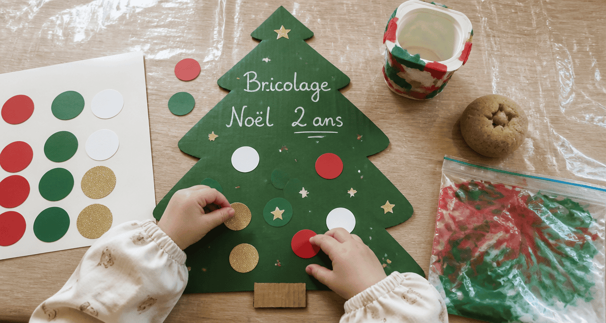 bricolage de noël pour petit de 2 ans, activités manuelles sans dégâts