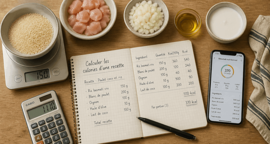 calculer les calories d une recette sur plan de travail