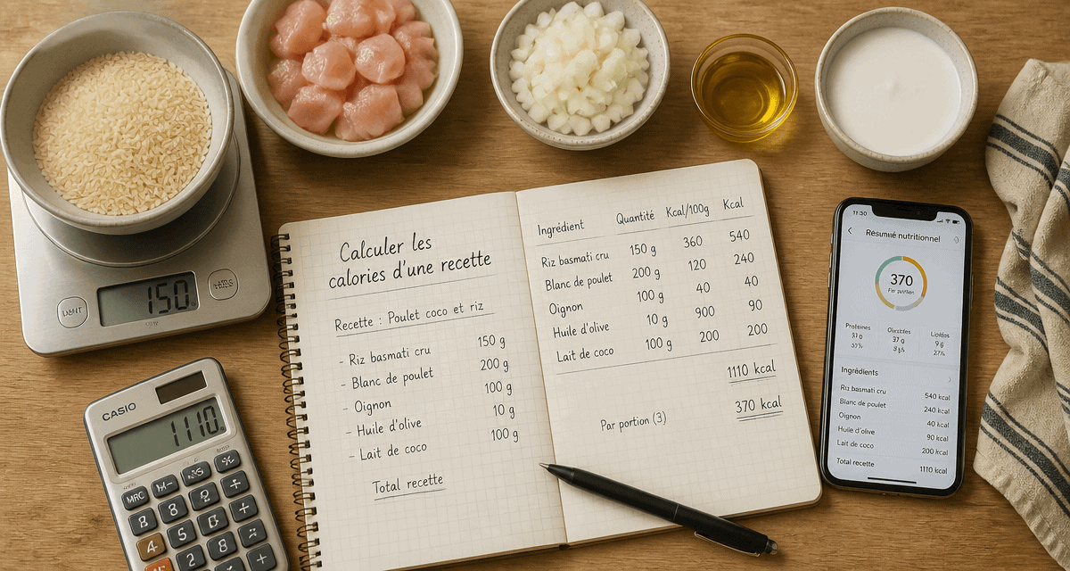 calculer les calories d une recette sur plan de travail