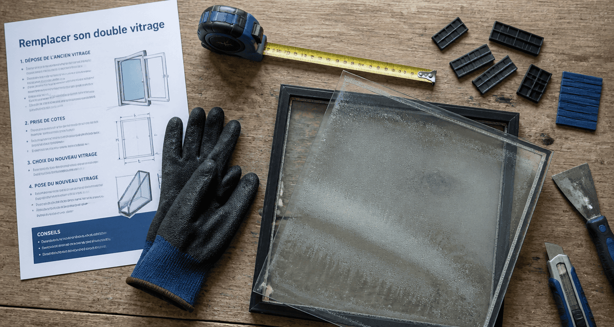 Changer un double vitrage outils sur plan de travail